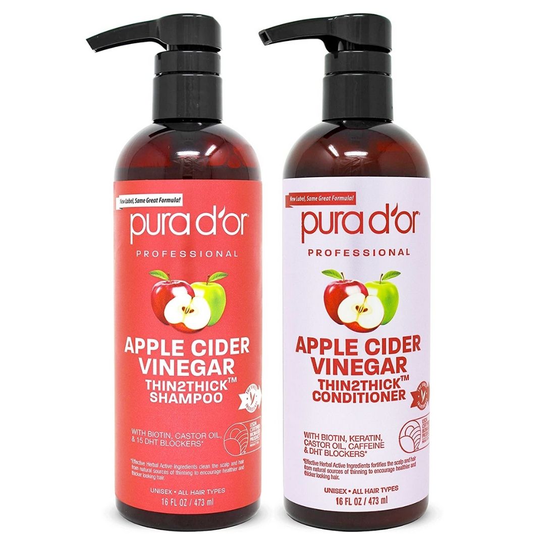 Motherhood- Postpartum hair loss regrowth pura dor apple cidfer vinegar shampoo and conditioner