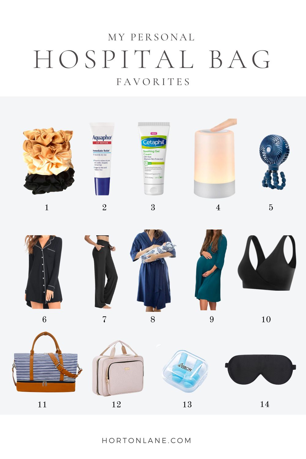 Collage Hospital Bag Checklist Labor and Delivery Personal Favorites