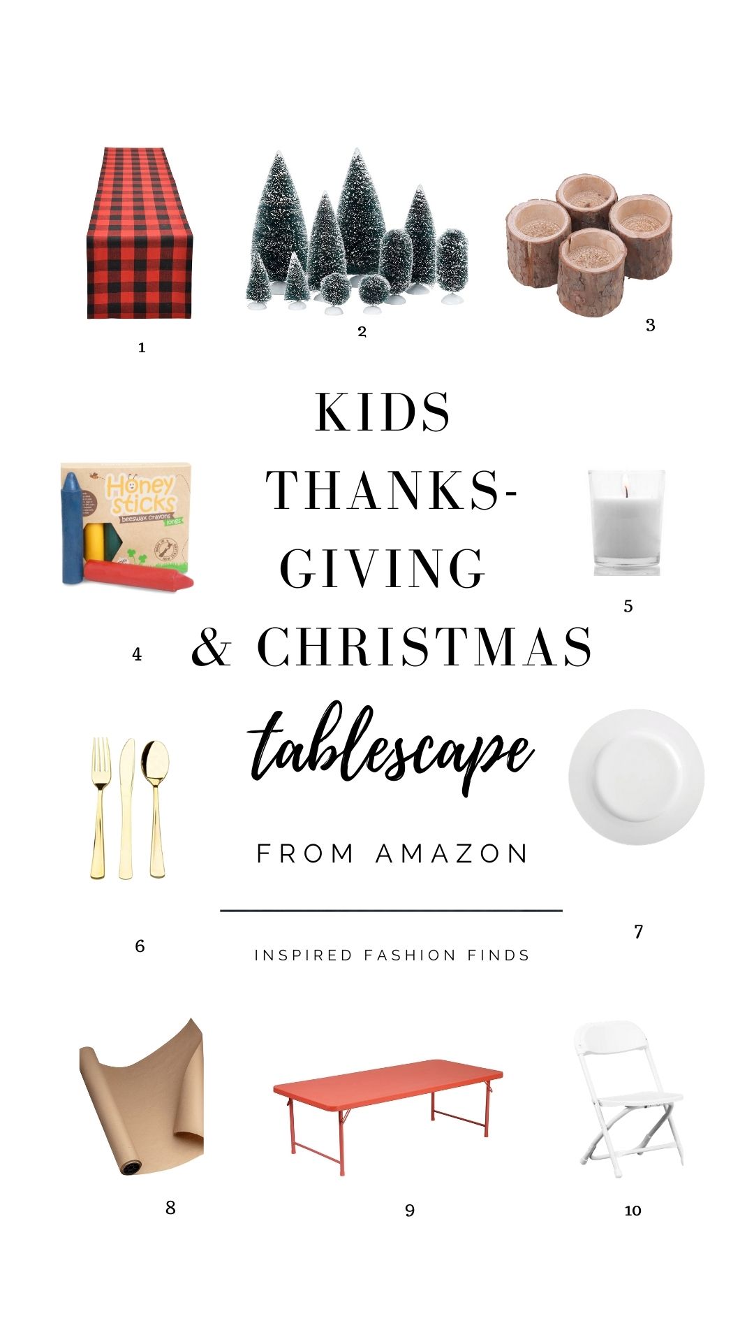 Pinterest Pin-Kids thanksgiving and christmas tablescape table decor buffalo plaid cabin