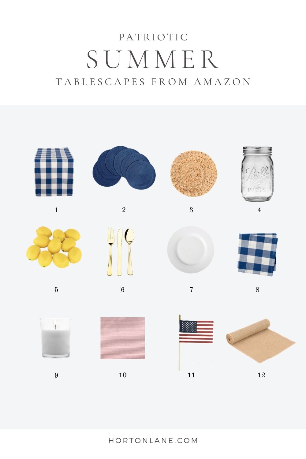 Pinterest Pins-Patriotic Summer Tablescapes from Amazon collage 4th of july memorial day table decor table setting