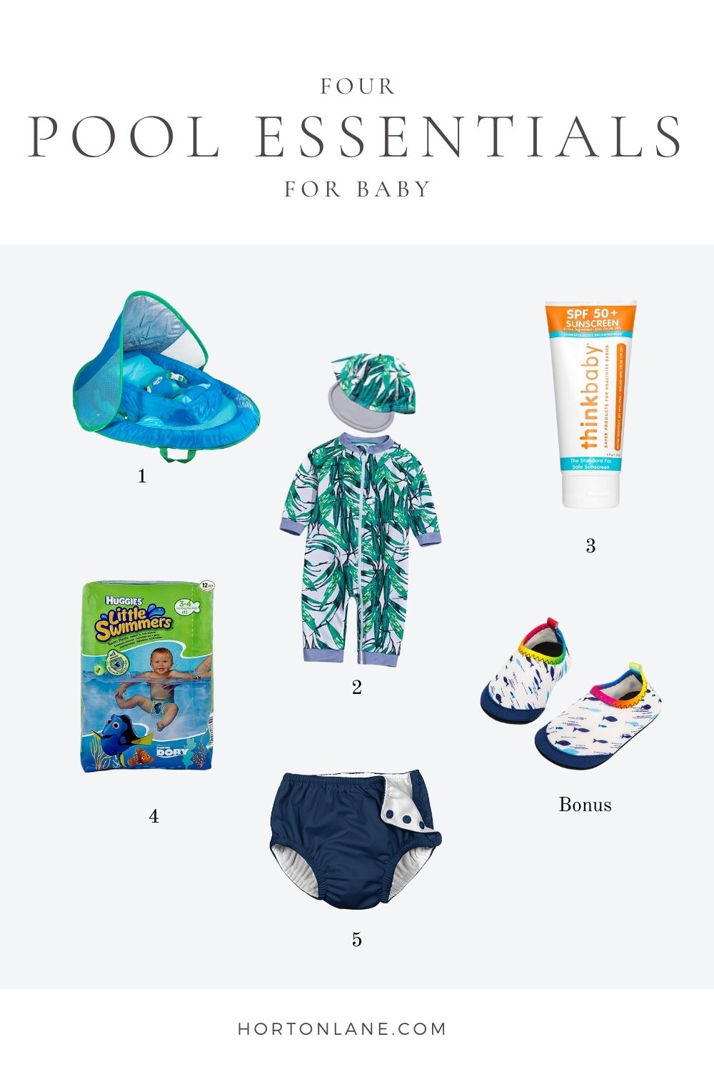 Pinterest Pin Collage pool essentials for baby