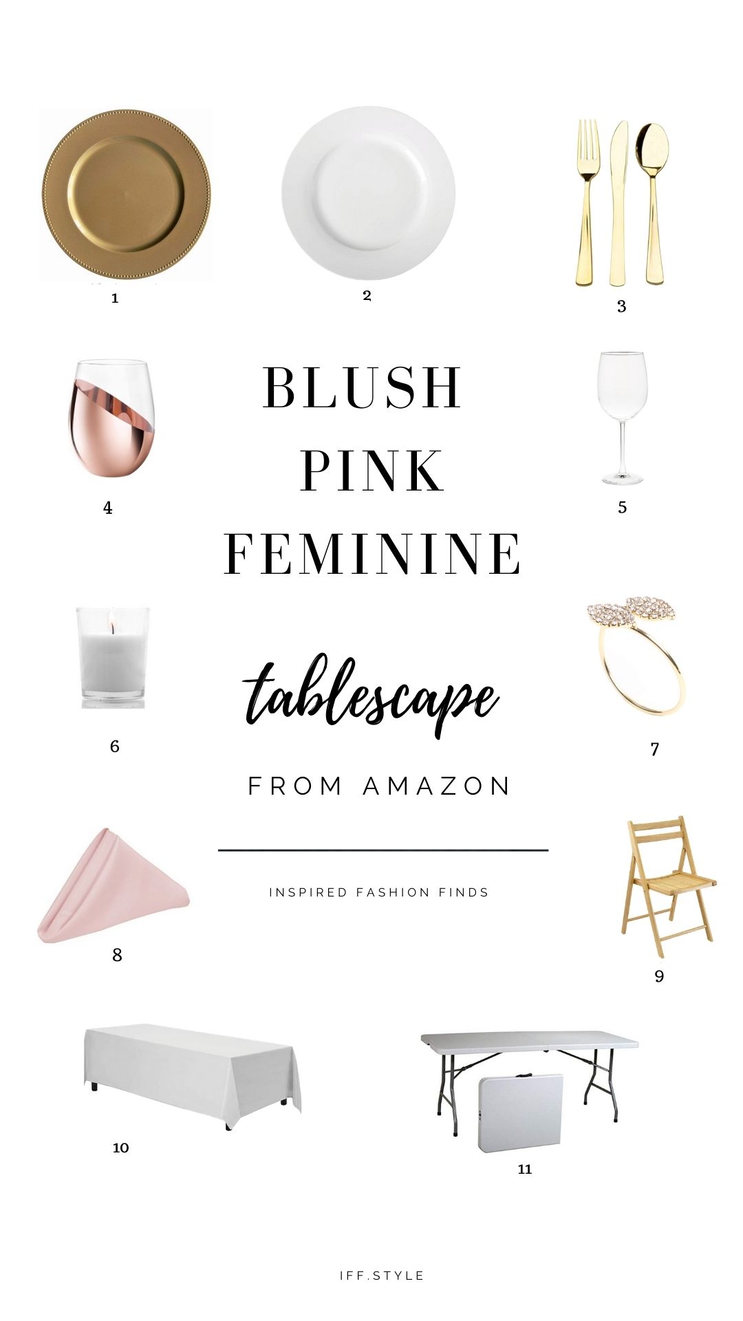 HD-Events Decor Feminine blush pink tablescape galentines, valentine's day, brunch, bridal shower, baby shower, baby girl baptism, brunch