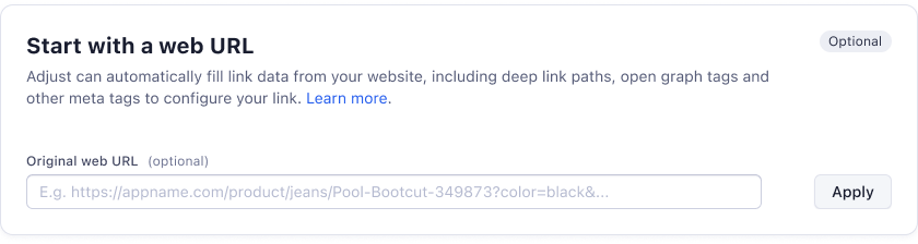 Web URL based routing input