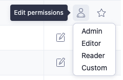 A screenshot of how to change a user's permissions in Datascape.