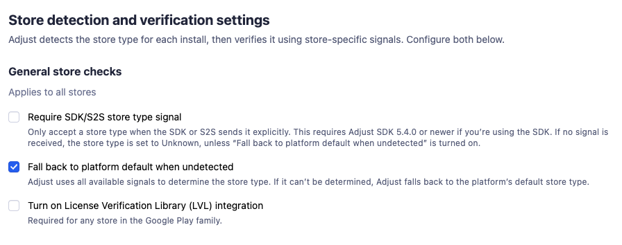 app leves store settings