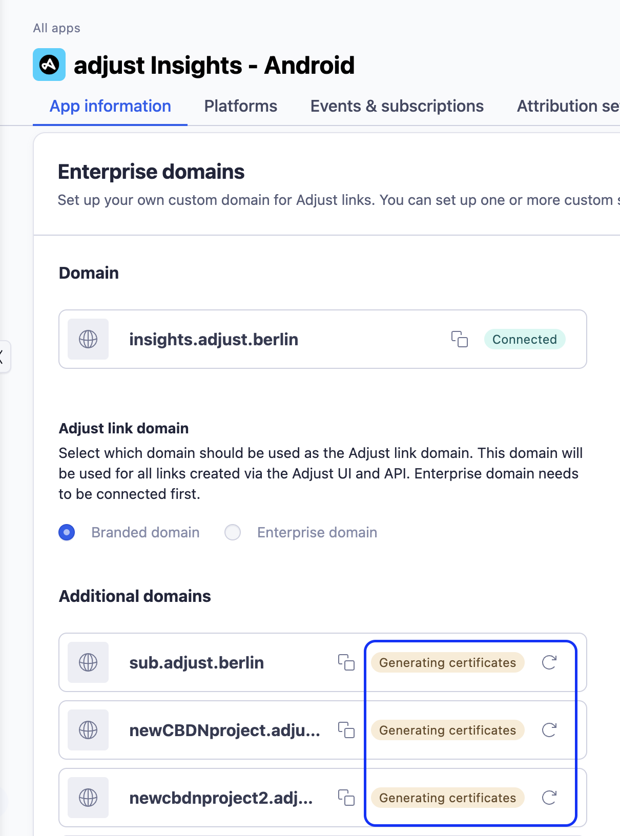 retry refresh enterprise domain connection status retry refresh enterprise domain connection status