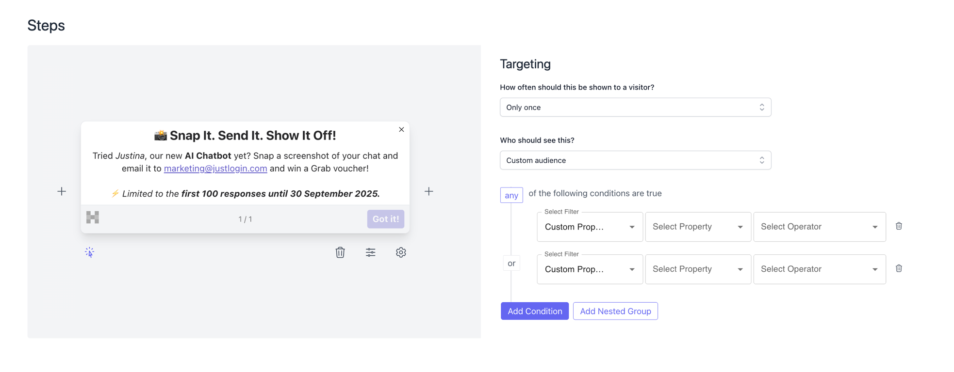 justlogin product tours with hopscotch