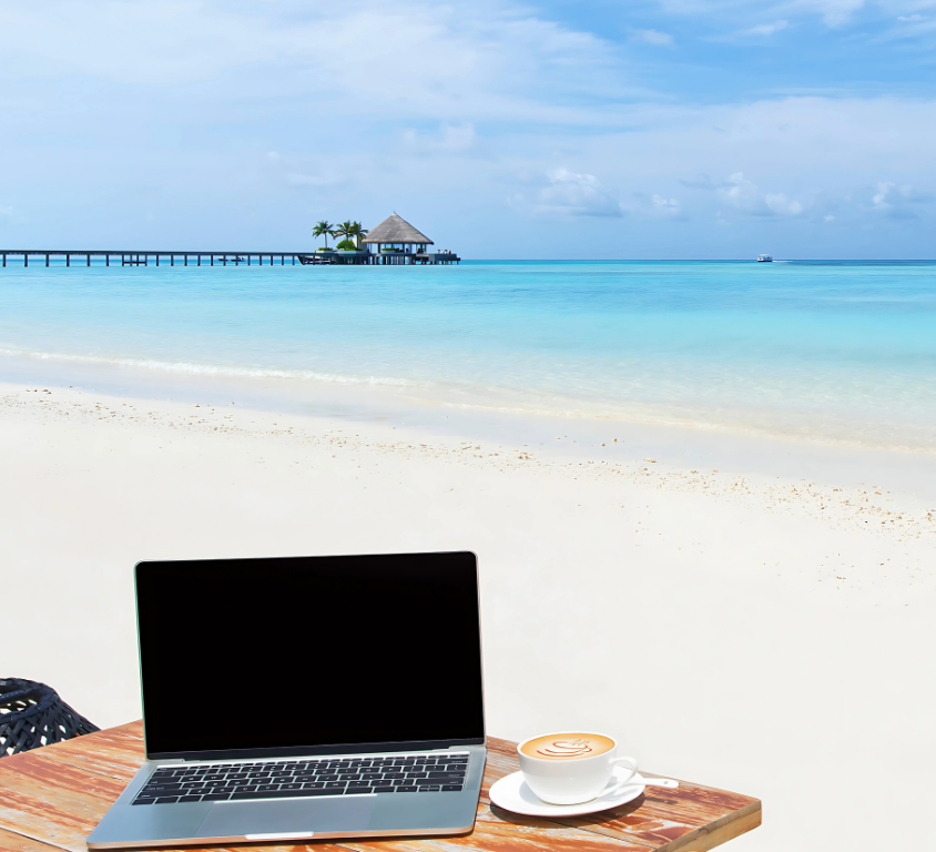 laptop-on-the-beach-Bahamas