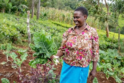 Fair trade - woman with crops