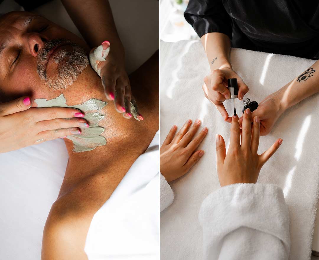 une femme en robe de chambre près des bains chauds