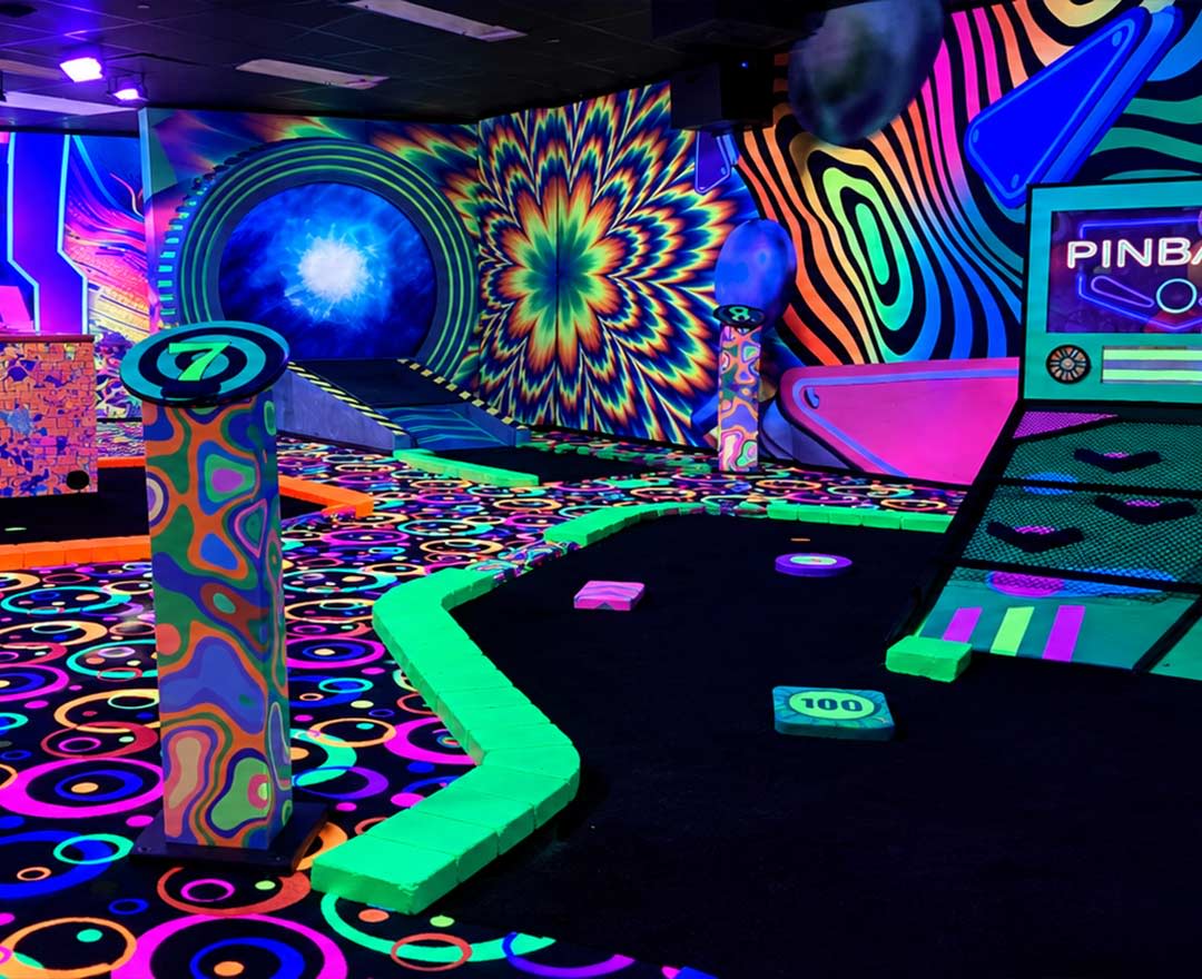 Mini golf fluo boules de pool et yeux