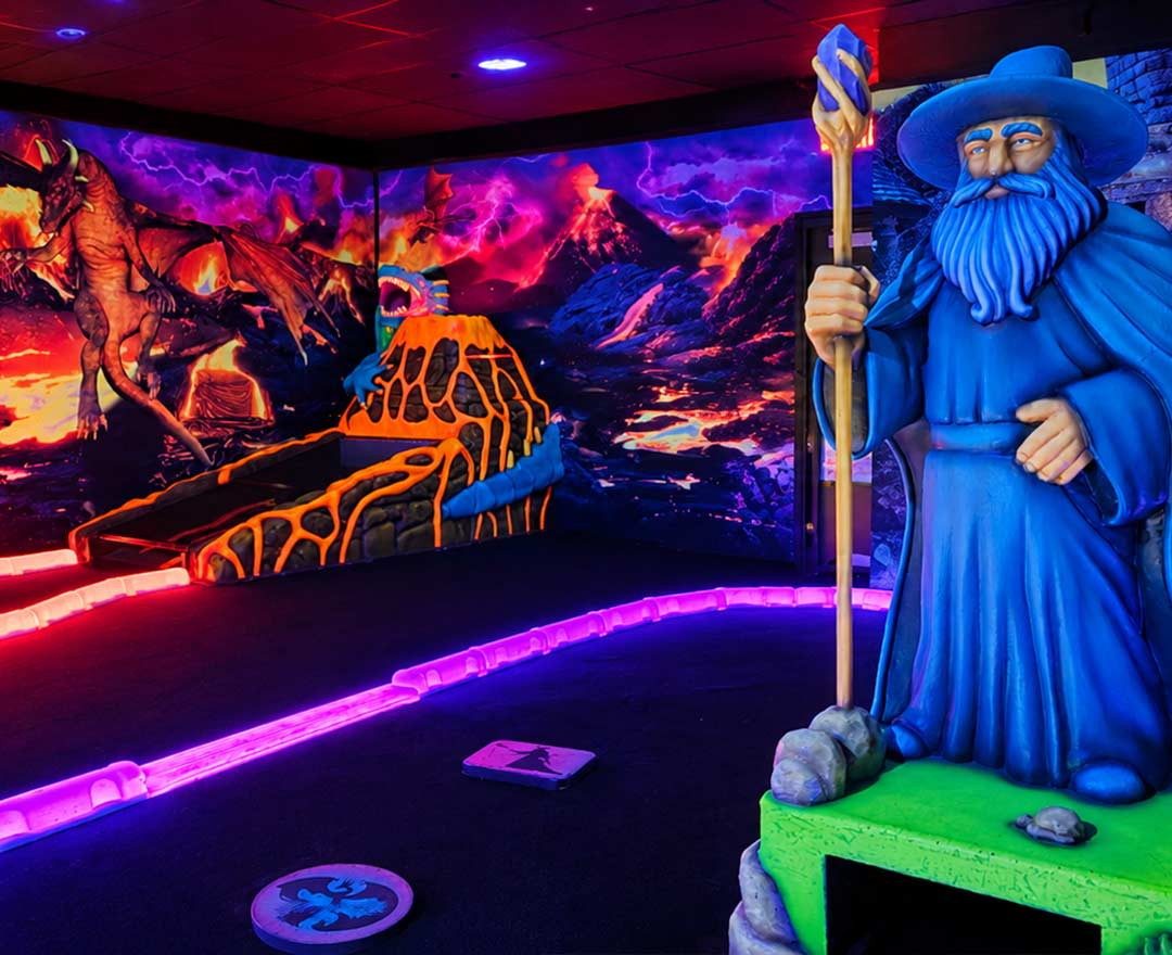 Mini golf fluo pirate et bateau de pirate