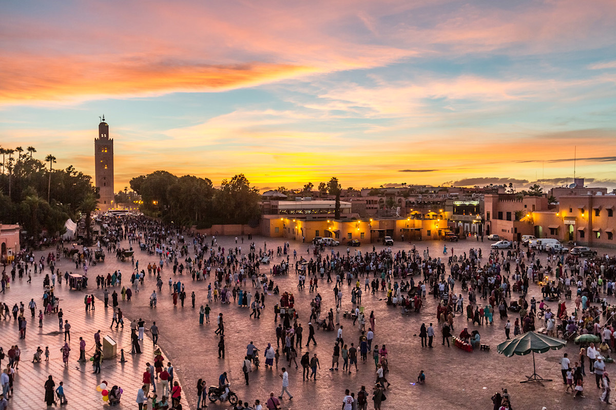 Vista dall’alto della piazza Jamaa El Fna