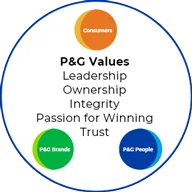 P&G Values: Ownership, Integrity, Passion for Winning Trust