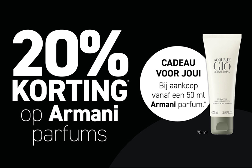 Armani 20% korting
