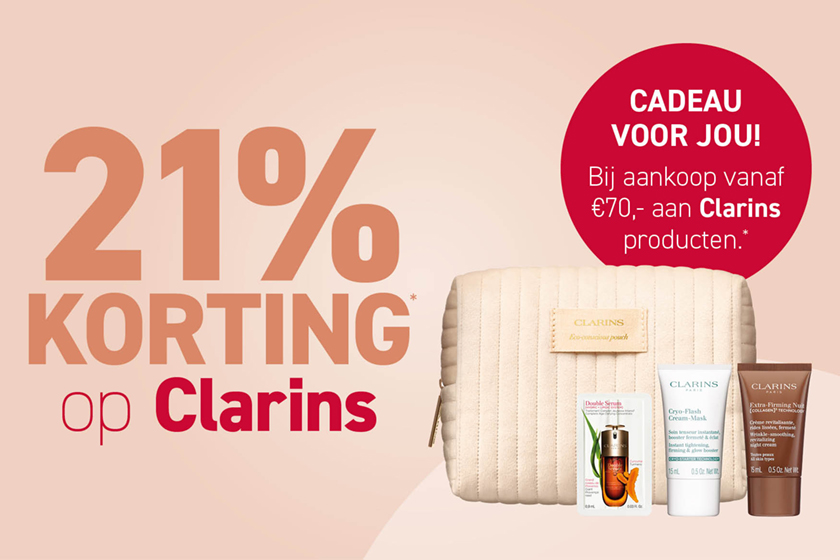 21% korting op Clarins