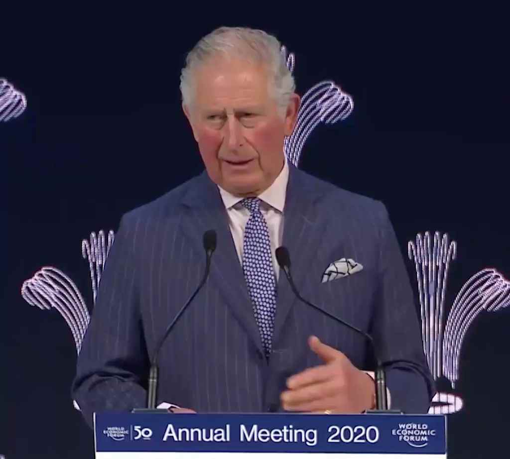 Poster: HRH quote Davos video loop