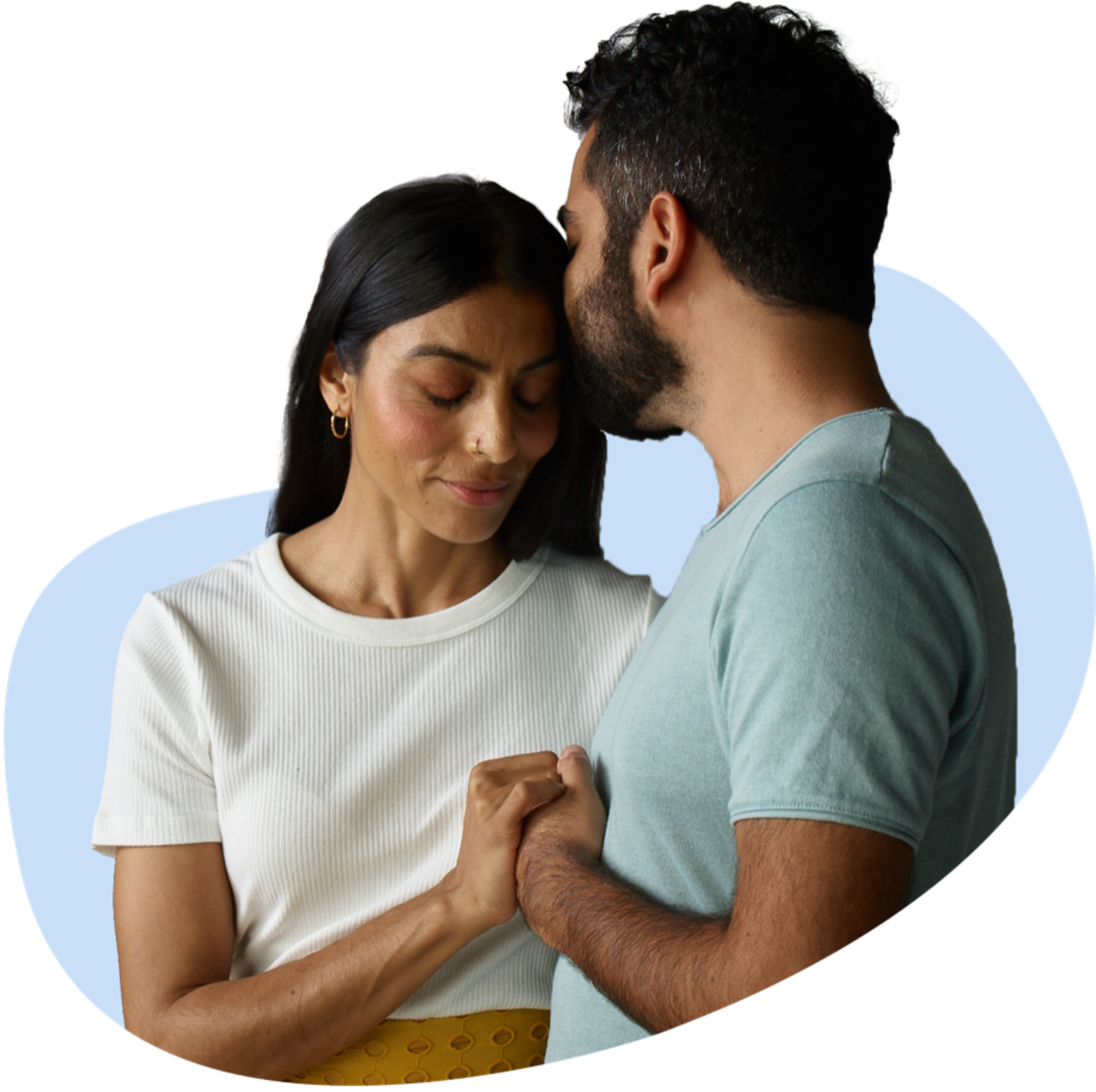 Man and woman holding hands