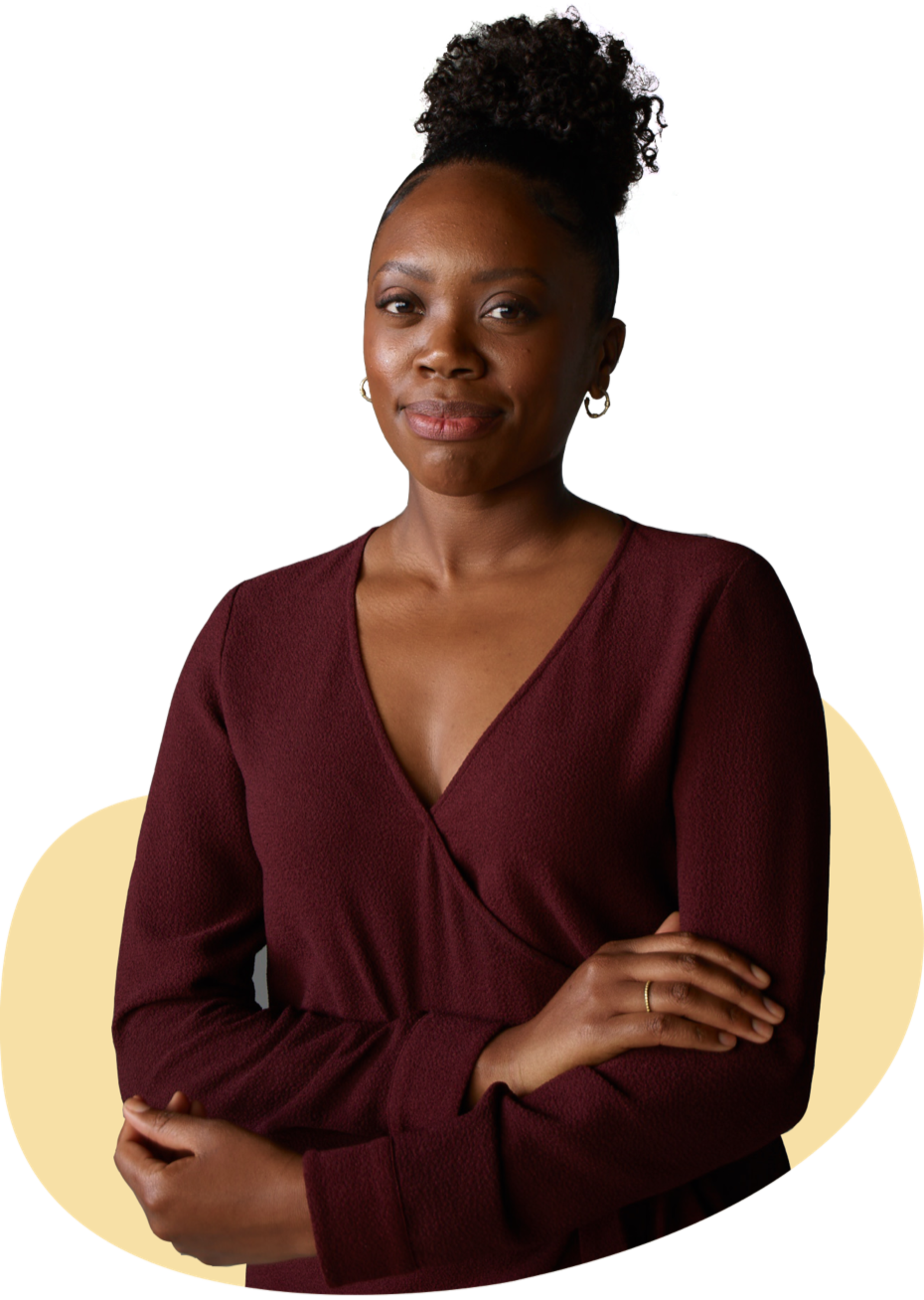 Black woman in a yellow blob
