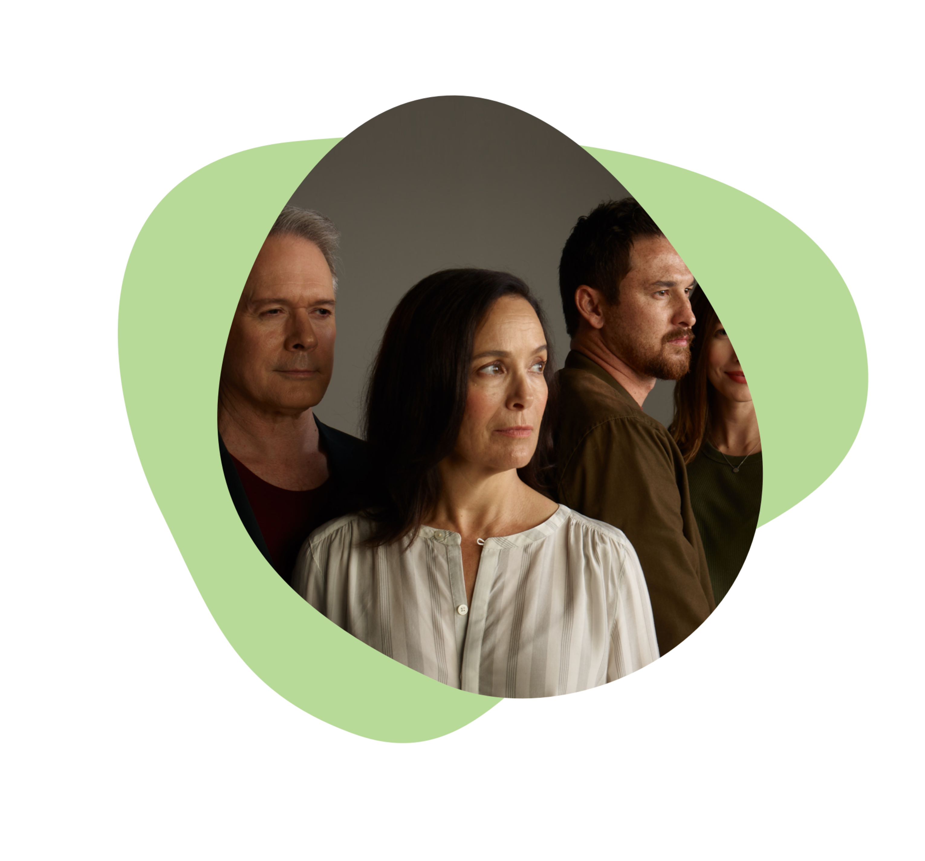 woman on green shape