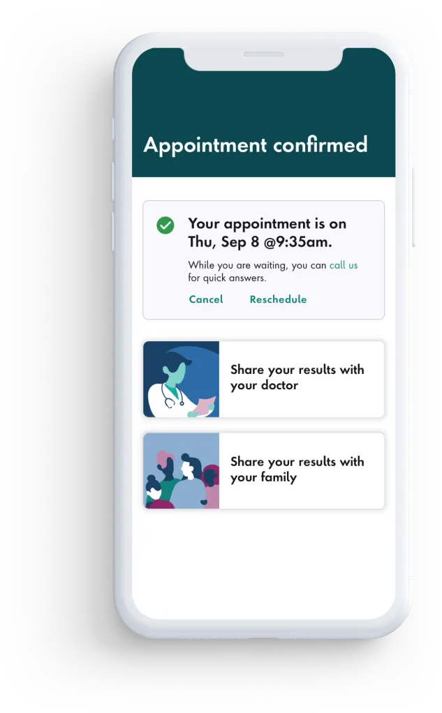 Mobile genetic counseling appointment scheduling