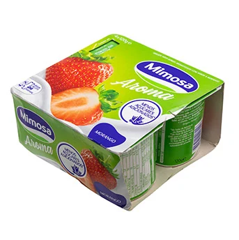 Embalagem de cartão com 4 iogurtes Mimosa