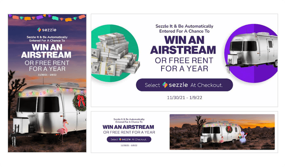 Examples of the Sezzle Holiday Assets