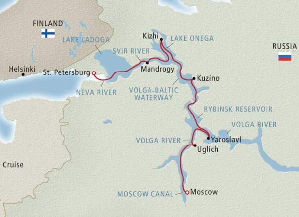 viking russia cruise map