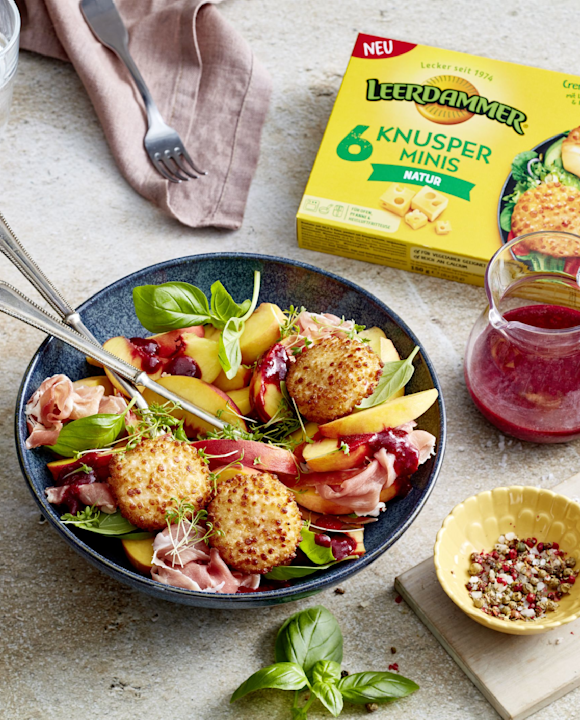 Leerdammer PR LRD KnusperMinis Sommerlicher-Pfirsich-Schinken-Salat02