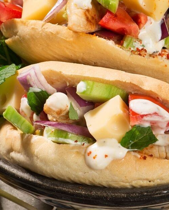 Scharfe Pita-Taschen mit Pute
