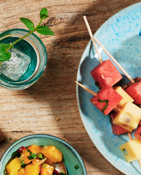 Wassermelonen-Käse-Spieße