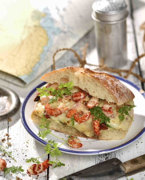 Ciabatta mit Flusskrebsschwänzen