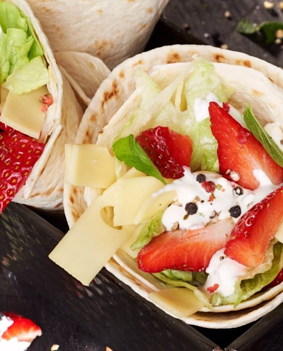 Tortillas mit Pfeffer-Joghurt