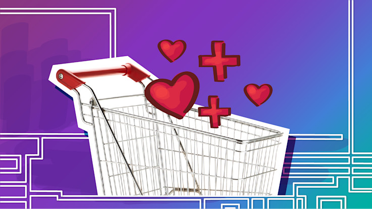 Shopping Cart Giving Illustration