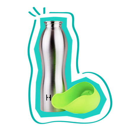 H2O4K9 Stainless Steel Dog Water Bottle and Travel Bowl