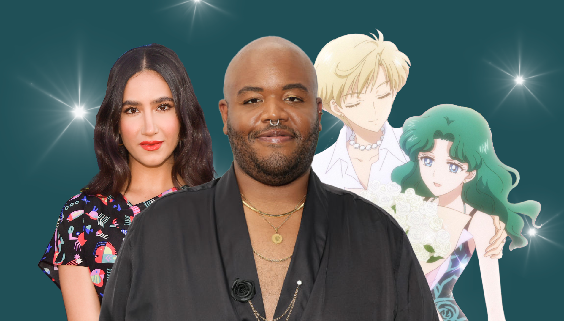 Pop Cultured with theSkimm promo image for June 21, 2022 featuring Torian Miller, Nikohl Boosheri, Sailor Uranus, and Sailor Neptune.