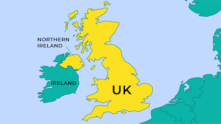 Map of UK and Ireland