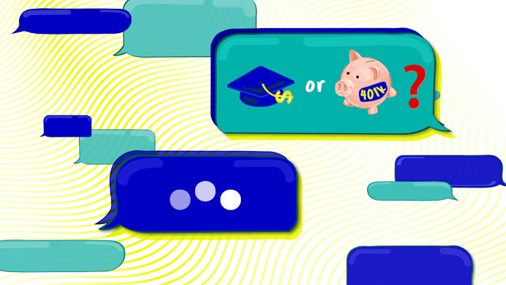 9 Retirement Questions from Skimm’rs, Answered text bubbles with retirement questions