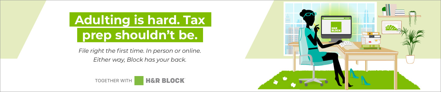 Skimm Money Taxes Together w/H&R Block Ad Unit