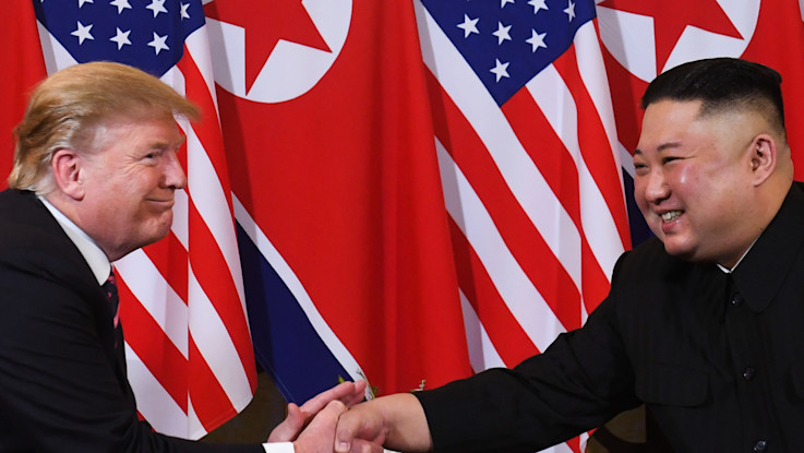 President Trump and North Korean leader Kim Jong Un meet in Hanoi, Vietnam on Feb. 27, 2019.
