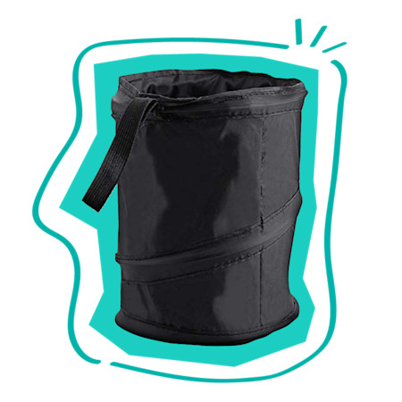 A portable car trash can