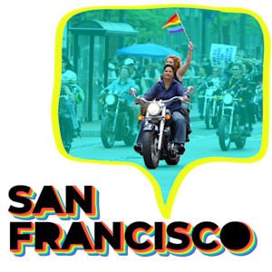 Women in San Francisco on motorcycles