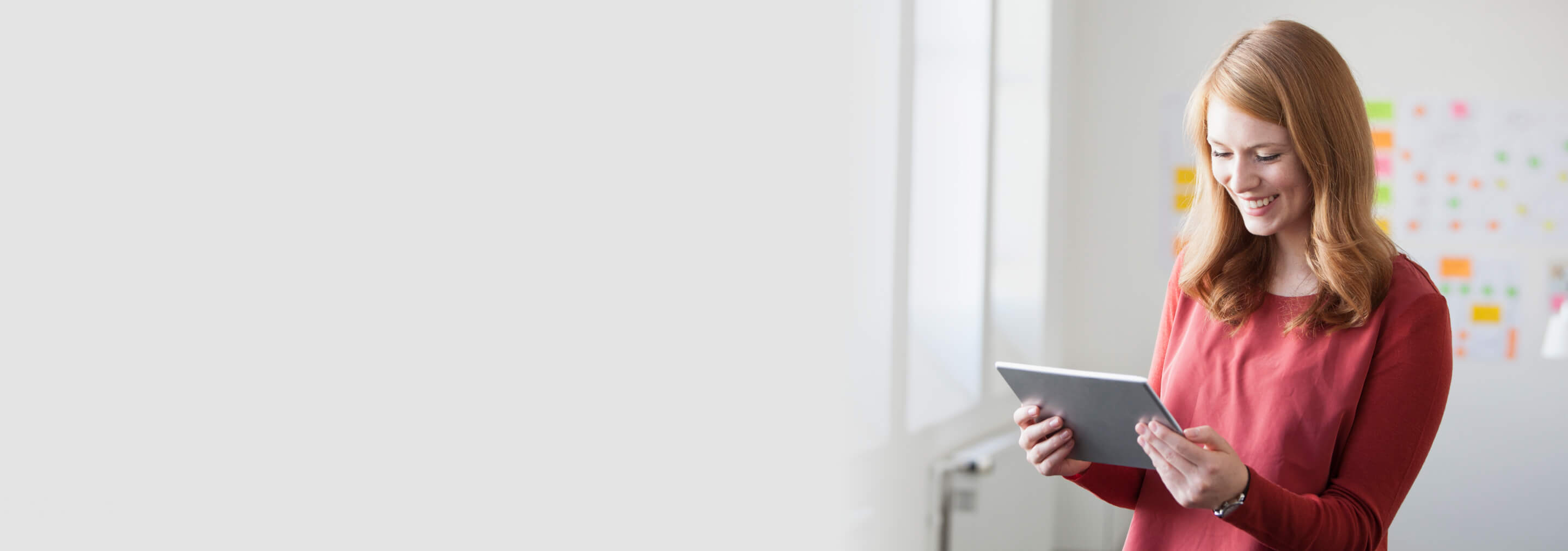 Person looking at tablet