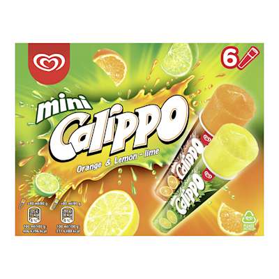 Walls 6 Mini Orange and Lemon Calippo 480ml Walls 6 Mini Orange and Lemon Calippo 480ml