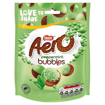 Nestlé Aero Peppermint Bubbles Chocolate Sharing Bag 92g Nestlé Aero Peppermint Bubbles Chocolate Sharing Bag 92g