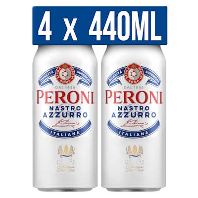 Peroni Nastro Cans 4x440ml Peroni Nastro Cans 4x440ml
