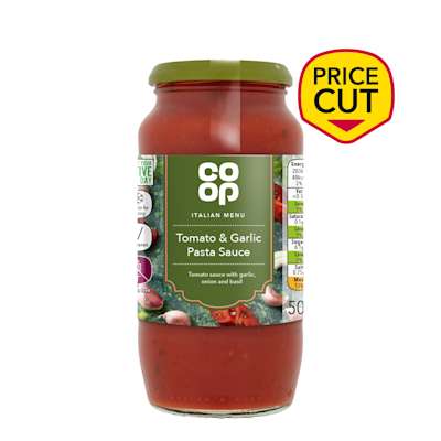 Co-op Tomato and Garlic Pasta Sauce 500g Co-op Tomato and Garlic Pasta Sauce 500g