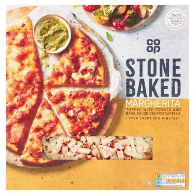 Co-op Stonebaked Thin & Crispy Margherita Pizza 320g Co-op Stonebaked Thin & Crispy Margherita Pizza 320g