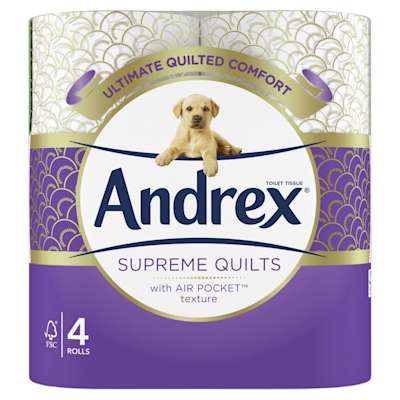 Andrex Supreme Quilts Toilet Tissue 4 Rolls Andrex Supreme Quilts Toilet Tissue 4 Rolls