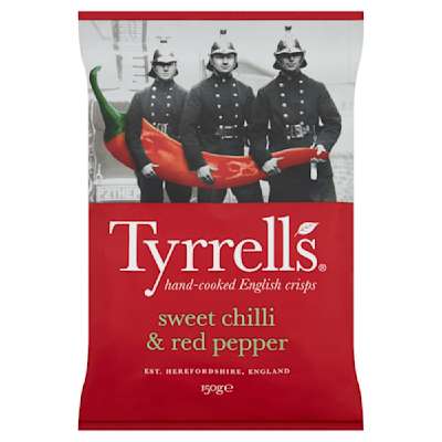 Tyrrells Sweet Chilli & Red Pepper Crisps 150g Tyrrells Sweet Chilli & Red Pepper Crisps 150g